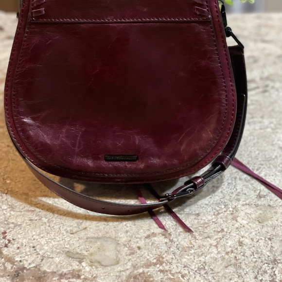 Rebecca Minkoff Maroon Saddle Crossbody Purse - Picture 7 of 9